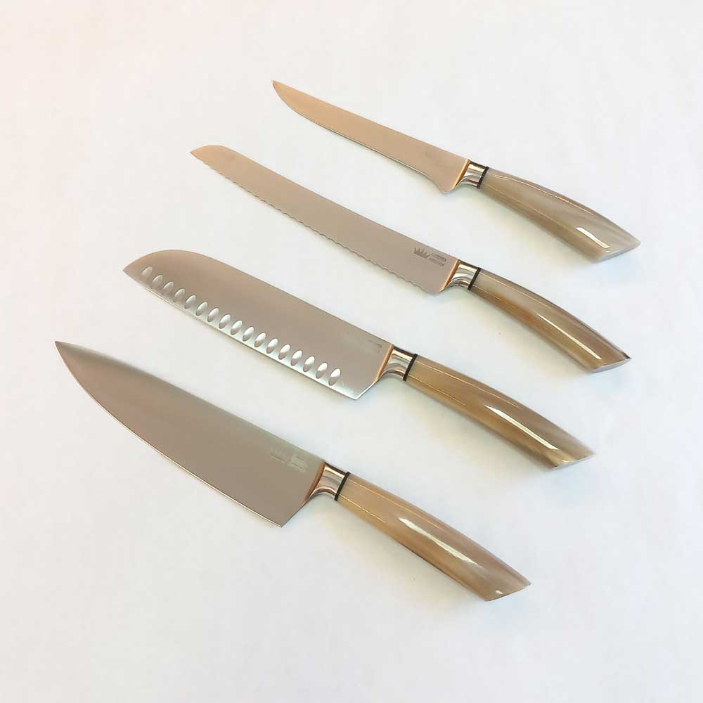 Ceppo Bag + Elegance Set 3 coltelli chef Bianco
